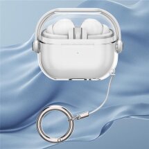 Защитный чехол Deexe Pure Stand для Samsung Galaxy Buds 3 / Buds 3 Pro - White / Transparent: фото 1 из 5