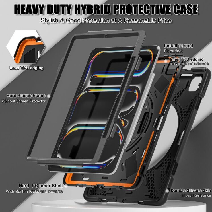 Защитный чехол Deexe Rotation Hybrid для Apple iPad Pro 13 (2024) - Black: фото 7 из 12