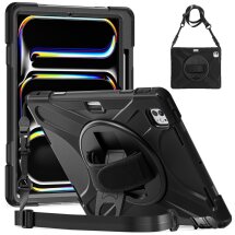 Защитный чехол Deexe Rotation Hybrid для Apple iPad Pro 13 (2024) - Black: фото 1 из 12