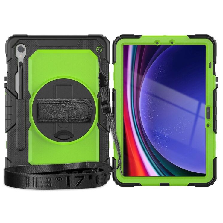 Захисний чохол Deexe Shockproof Case для Samsung Galaxy Tab S9 FE (X510/516) / Tab S10 FE (X520/526) - Green / Black: фото 3 з 9