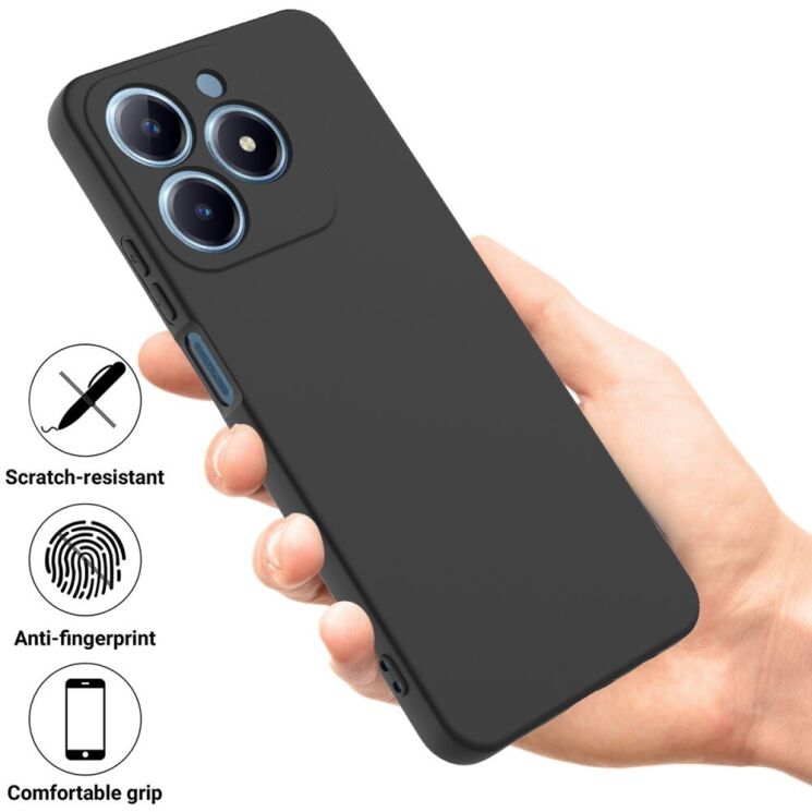 Защитный чехол Deexe Silicone Case для Realme C61 - Black: фото 2 из 7