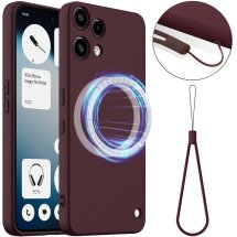 Захисний чохол Deexe Silicone Case with MagSafe для Nothing Phone (3a) Lite - Wine Red: фото 1 з 9
