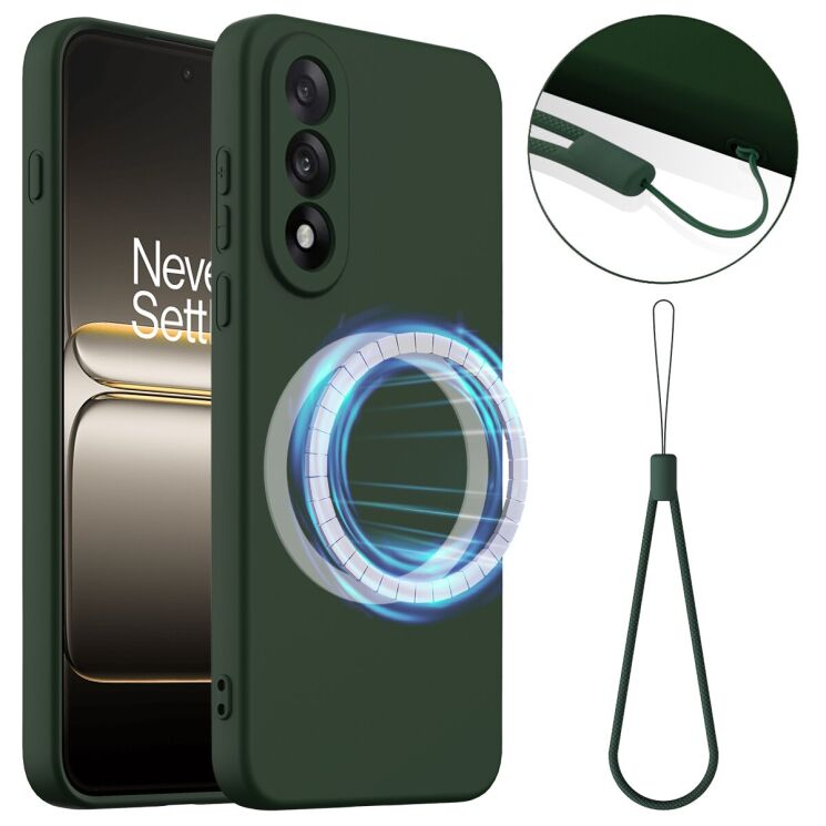 Захисний чохол Deexe Silicone Case with MagSafe для OnePlus Nord 5 / Ace 5 Ultra - Dark Green: фото 1 з 8