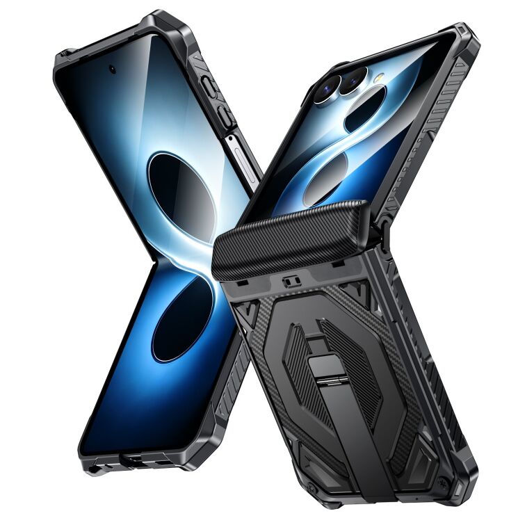 Захисний чохол Deexe Tank Stand для Samsung Galaxy Flip 8 - Black: фото 2 з 9
