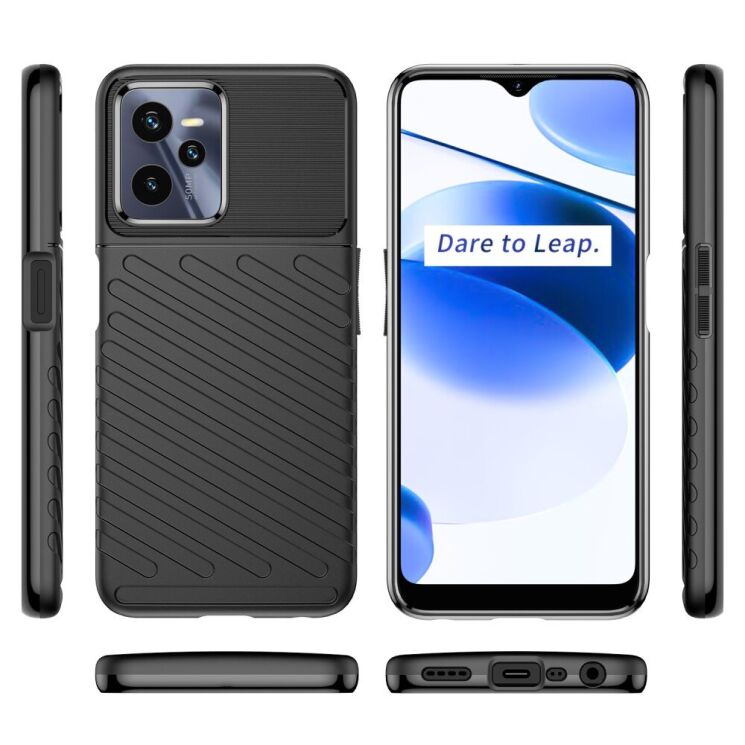 Защитный чехол Deexe Thunder Series для Realme C35 - Black: фото 2 из 8