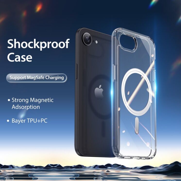 Защитный чехол DUX DUCIS Clin Series MagSafe для Apple iPhone 16e - Transparent: фото 5 из 13