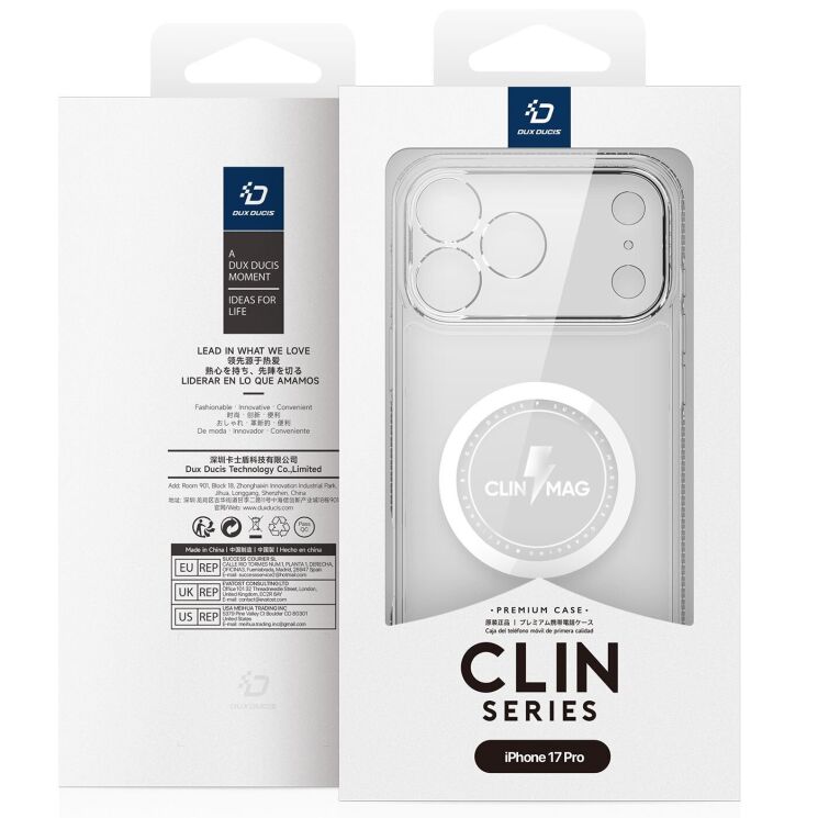 Защитный чехол DUX DUCIS Clin Series MagSafe для Apple iPhone 17 Pro - Clear: фото 13 из 13