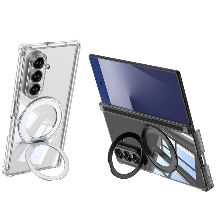 Захисний чохол GKK Airbag OStand для Samsung Galaxy Fold 7 - Transparent Black: фото 6 з 10