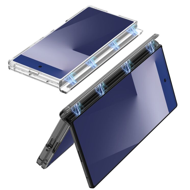 Захисний чохол GKK Airbag OStand для Samsung Galaxy Fold 7 - Transparent Black: фото 8 з 10