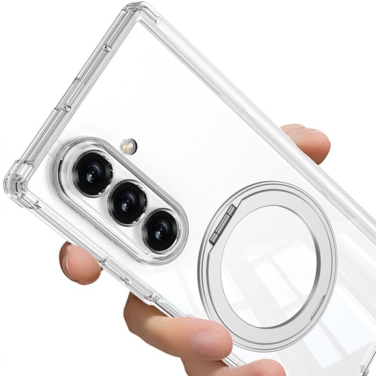 Захисний чохол GKK Airbag OStand для Samsung Galaxy Fold 7 - Transparent Black: фото 4 з 10