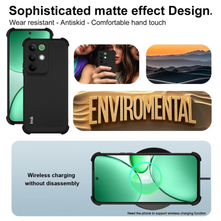 Защитный чехол IMAK Airbag Sand Case для Realme C85 - Matte Black: фото 6 из 7