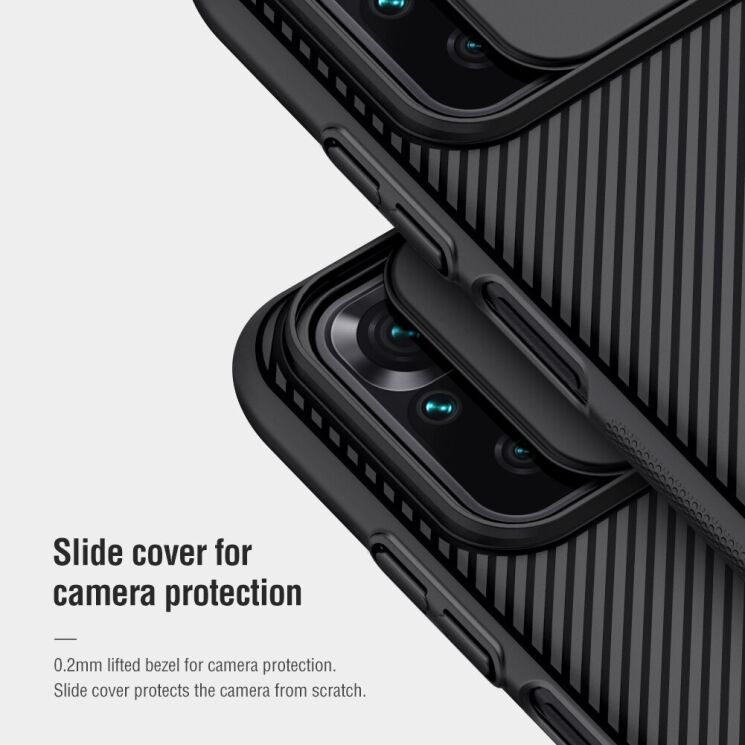 Захисний чохол NILLKIN CamShield Case для Xiaomi Redmi Note 10 / Note 10s / Poco M5s - Black: фото 9 з 21