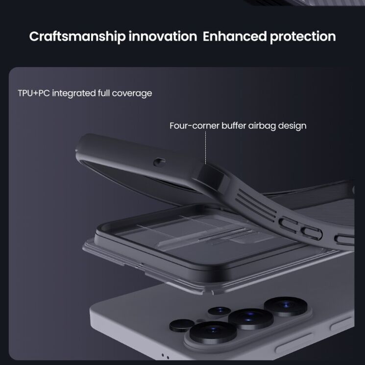 Захисний чохол NILLKIN CamShield Pro (Clear Version) для Samsung Galaxy S26 Ultra - Black (404438B) Захисний чохол NILLKIN CamShield Pro (Clear Version) для Samsung Galaxy S26 Ultra - Black: фото 10 з 18