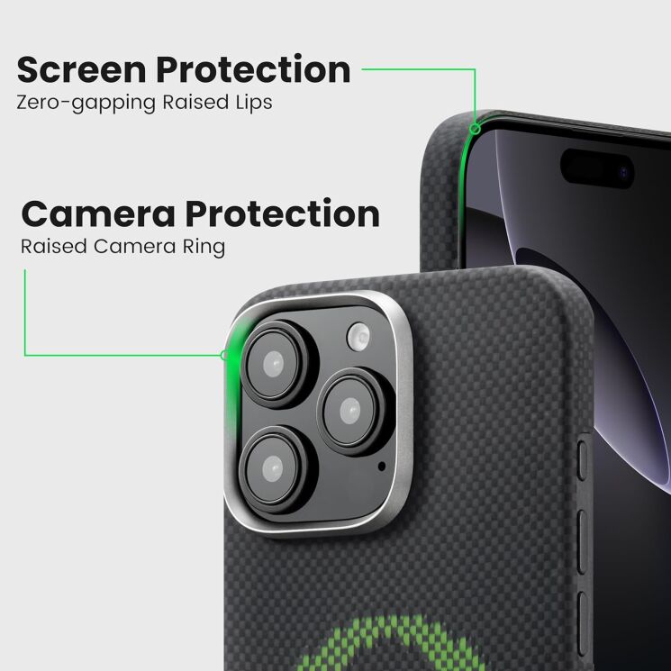 Защитный чехол Pitaka Tactile Woven Case Aries для Apple iPhone 16 Pro Max (KI1601CRP) - Credit Card: фото 8 из 11