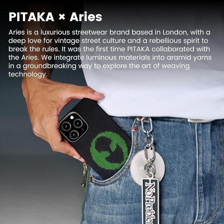 Защитный чехол Pitaka Tactile Woven Case Aries для Apple iPhone 16 Pro Max (KI1601CRP) - Credit Card: фото 5 из 11
