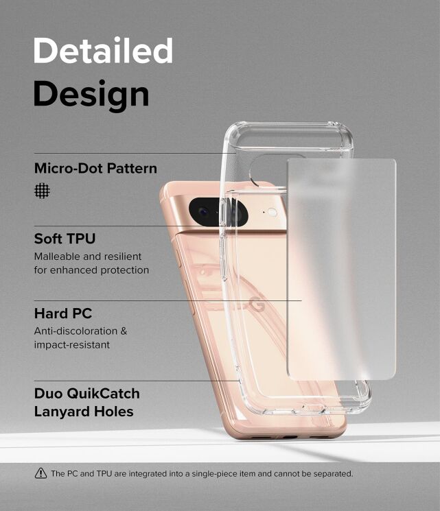 Защитный чехол Ringke Fusion для Google Pixel 8 (8809961781315) - Matte Clear: фото 9 из 13