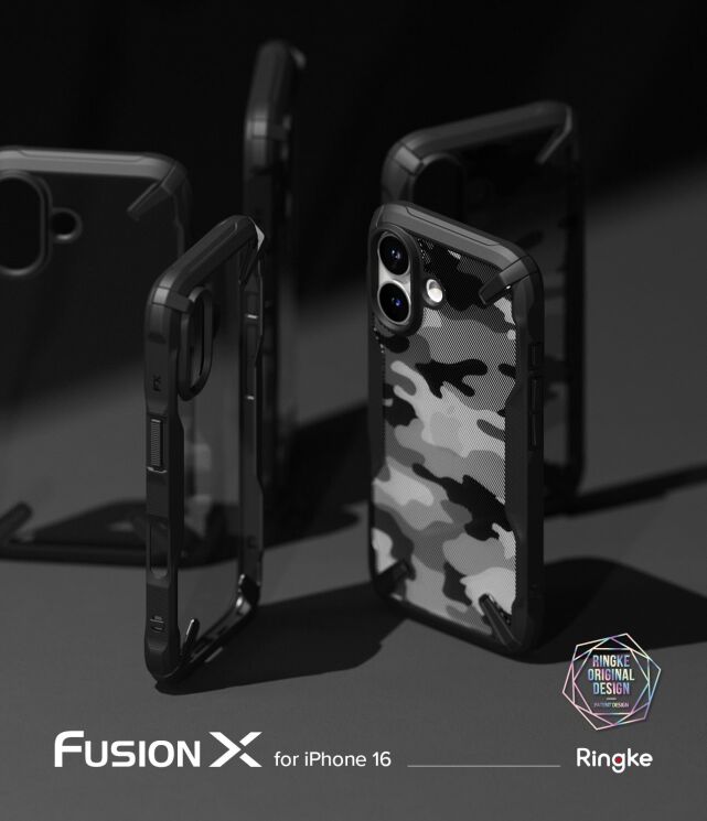 Защитный чехол Ringke Fusion X для Apple iPhone 16 (8800274960473) - Black: фото 4 из 15