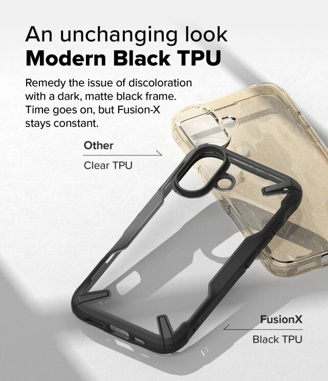Защитный чехол Ringke Fusion X для Apple iPhone 16 (8800274960473) - Black: фото 7 из 15