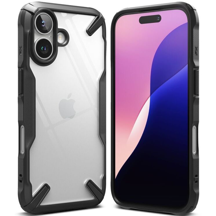 Защитный чехол Ringke Fusion X для Apple iPhone 16 (8800274960473) - Black: фото 1 из 15