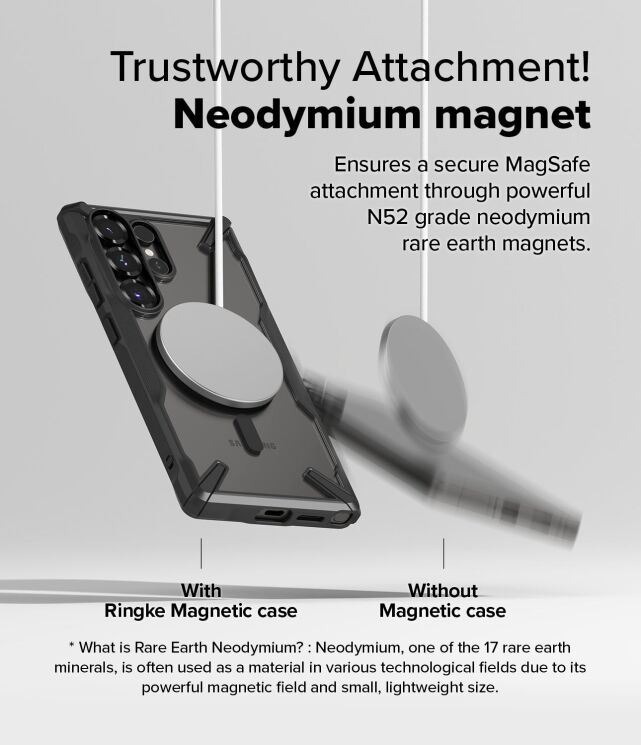 Захисний чохол Ringke Fusion X MagSafe для Samsung Galaxy S25 Ultra (S938) 8800274969155 - Black: фото 7 з 19