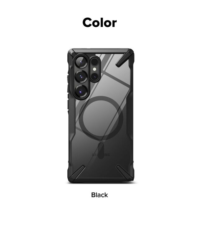 Захисний чохол Ringke Fusion X MagSafe для Samsung Galaxy S25 Ultra (S938) 8800274969155 - Black: фото 16 з 19