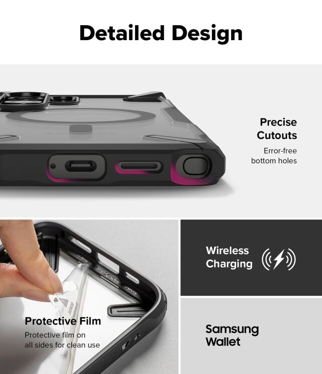 Захисний чохол Ringke Fusion X MagSafe для Samsung Galaxy S25 Ultra (S938) 8800274969155 - Black: фото 15 з 19