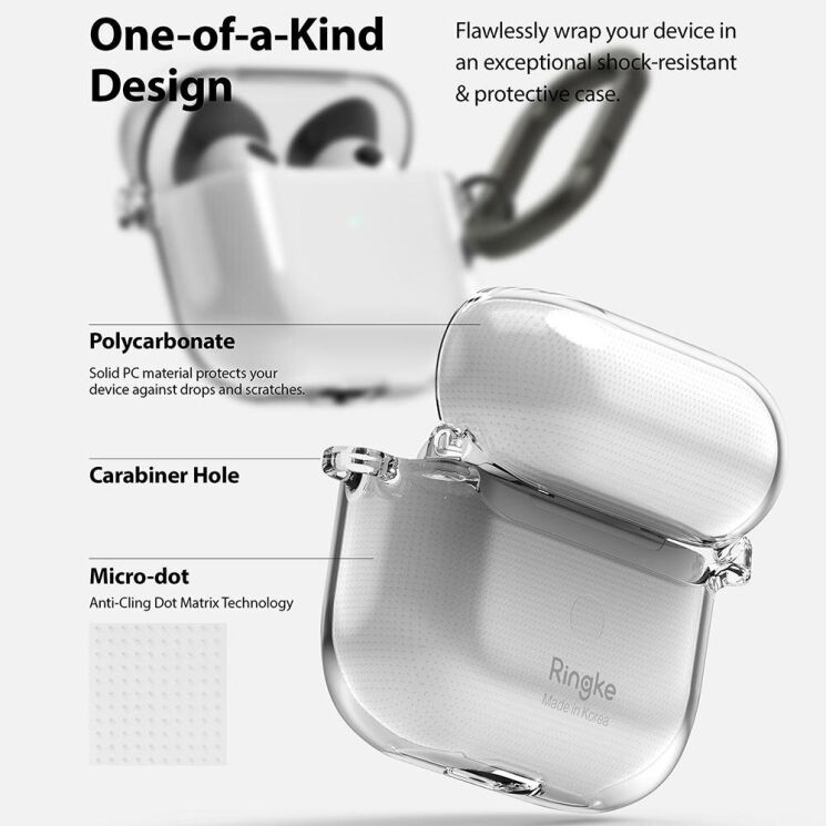 Защитный чехол RINGKE Hinge для Apple AirPods 3 - Clear: фото 7 из 11