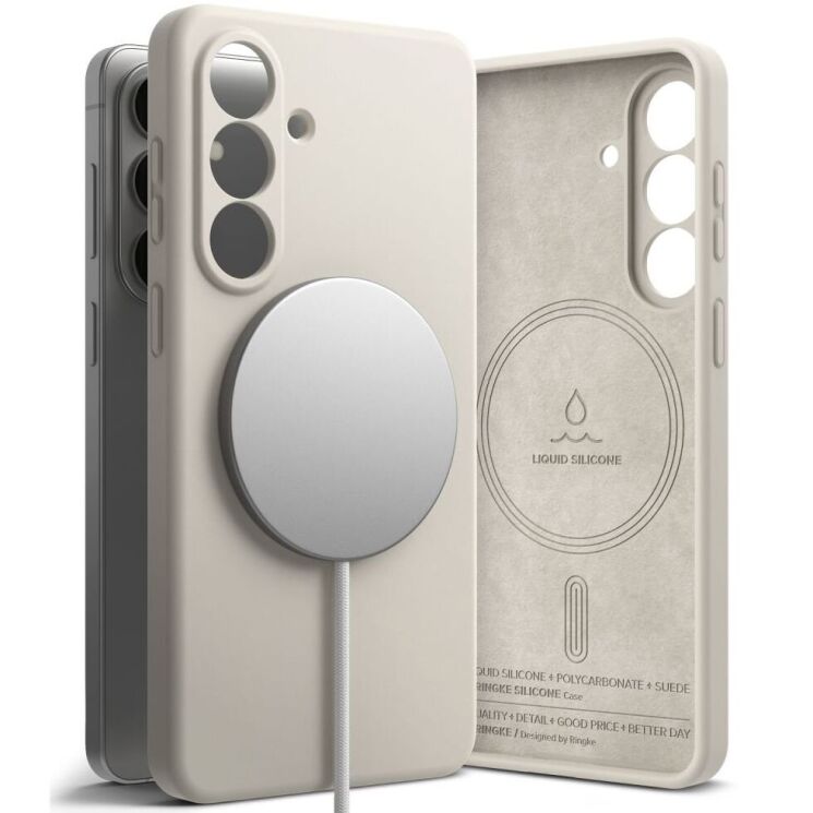 Защитный чехол Ringke Silicone Magnetic для Samsung Galaxy S26 (S942) 8800328815735 - Stone: фото 4 из 18