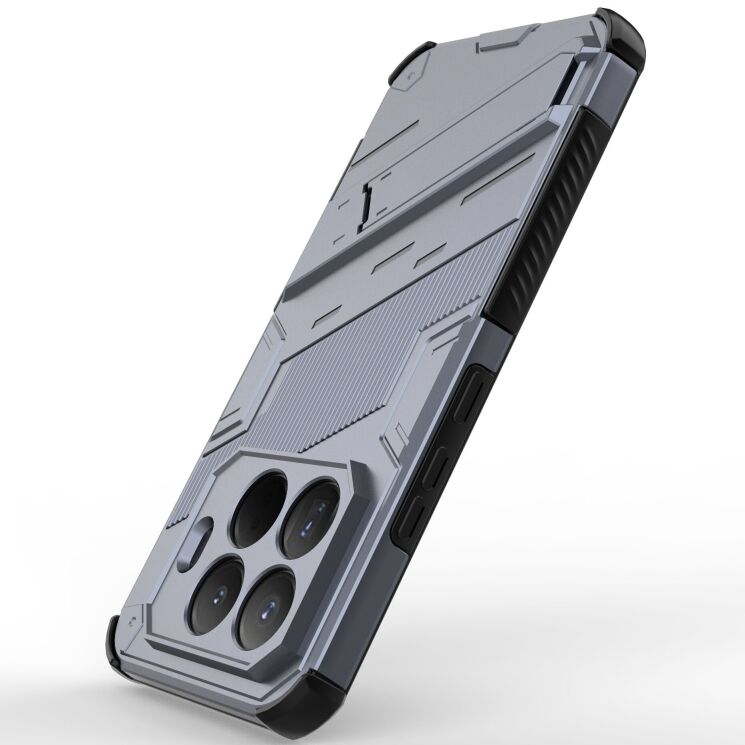 Захисний чохол з підставкою Deexe Bibercas для Xiaomi 15T Pro - Grey: фото 3 з 6