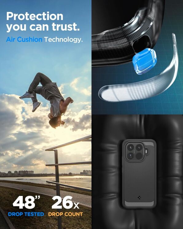 Защитный чехол Spigen Rugged Armor для Xiaomi 15T Pro (ACS11152) - Matte Black: фото 11 из 15