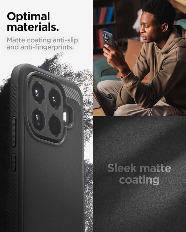 Защитный чехол Spigen Rugged Armor для Xiaomi 15T Pro (ACS11152) - Matte Black: фото 13 из 15