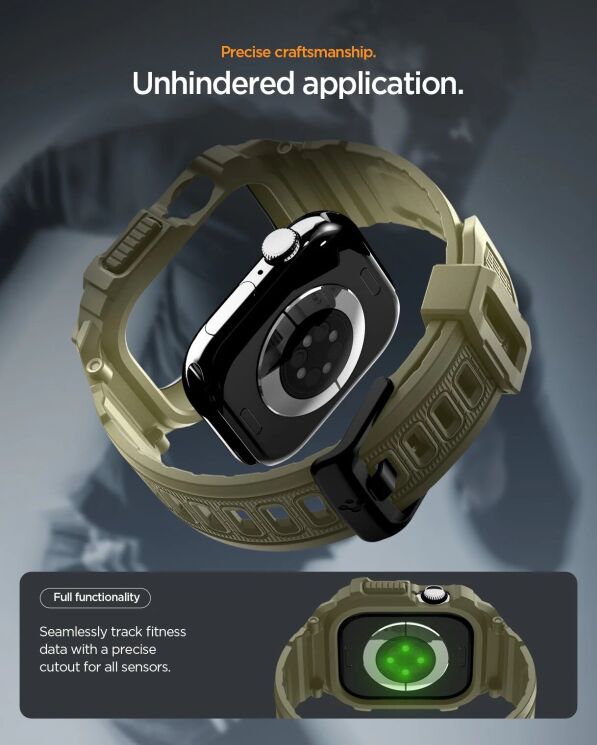 Захисний чохол Spigen Rugged Armor Pro 2 для Apple Watch 10 / 11 46 mm (ACS10507) - Vintage Khaki: фото 16 з 17