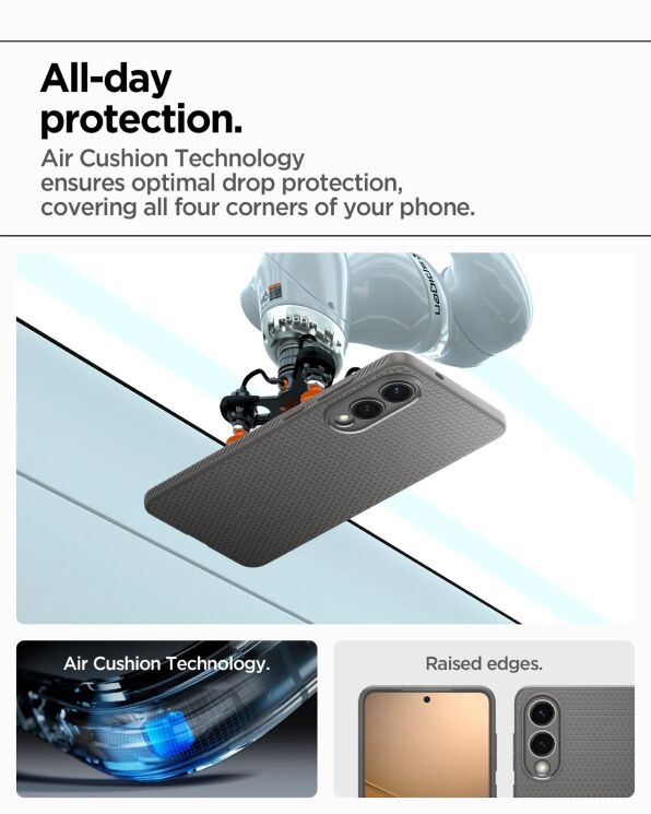 Захисний чохол Spigen (SGP) Liquid Air для Samsung Galaxy S25 Edge (S937) ACS09421 - Marble Grey: фото 20 з 22