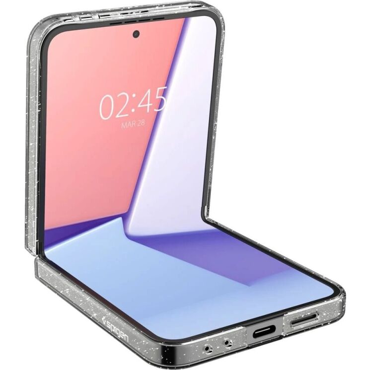 Захисний чохол Spigen (SGP) Liquid Crystal Glitter (FF) для Samsung Galaxy Flip 6 - Crystal Quartz: фото 6 з 18