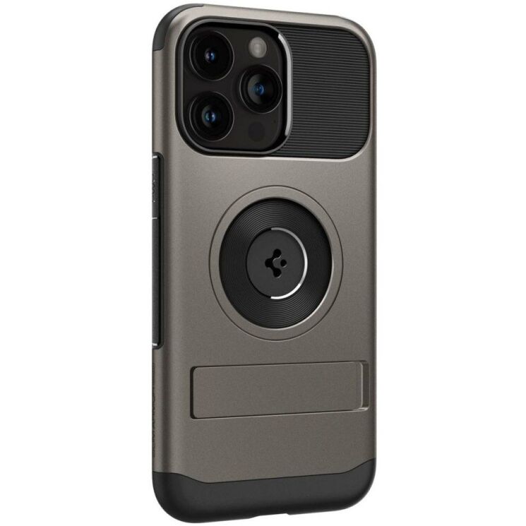 Защитный чехол Spigen (SGP) Slim Armor (MagFit) для Apple iPhone 15 Pro (ACS06476) - Gunmetal: фото 4 из 8