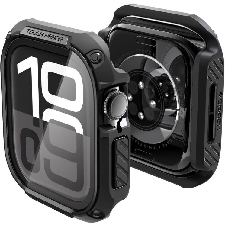 Защитный чехол Spigen (SGP) Tough Armor (FW) для Apple Watch 10 46 mm (ACS08603) - Black: фото 3 из 16