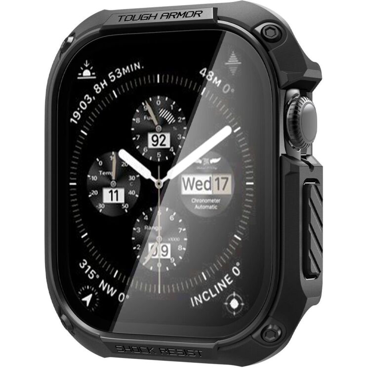 Защитный чехол Spigen (SGP) Tough Armor (FW) для Apple Watch 10 46 mm (ACS08603) - Black: фото 2 из 16