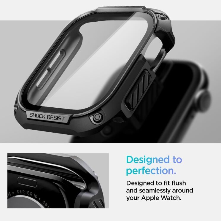 Защитный чехол Spigen (SGP) Tough Armor (FW) для Apple Watch 10 46 mm (ACS08603) - Black: фото 15 из 16