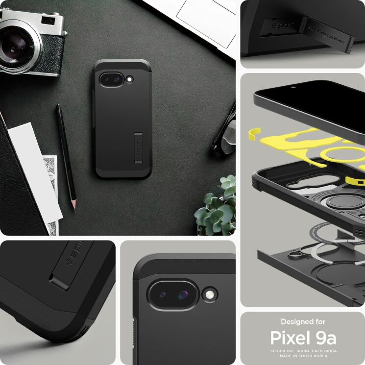 Захисний чохол Spigen (SGP) Tough Armor (MagFit) для Google Pixel 9a (ACS09046) - Black: фото 11 з 16