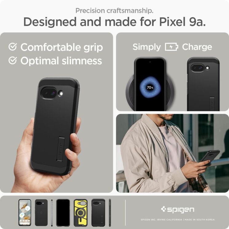 Захисний чохол Spigen (SGP) Tough Armor (MagFit) для Google Pixel 9a (ACS09046) - Black: фото 16 з 16