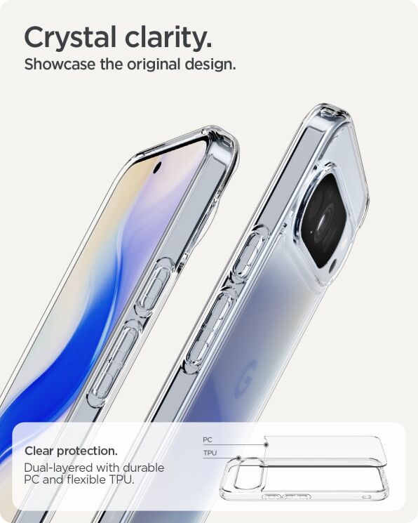 Захисний чохол Spigen (SGP) Ultra Hybrid для Google Pixel 10 Pro XL (ACS09738) - Crystal Clear: фото 12 з 14