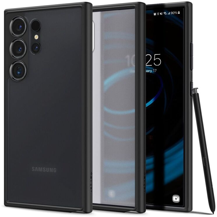 Защитный чехол Spigen (SGP) Ultra Hybrid для Samsung Galaxy S24 Ultra (S928) - Frost Black: фото 1 из 17