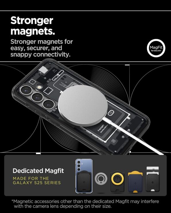 Защитный чехол Spigen (SGP) Ultra Hybrid Zero One (MagFit) для Samsung Galaxy S25 (S931) ACS09003 - Black: фото 15 из 17