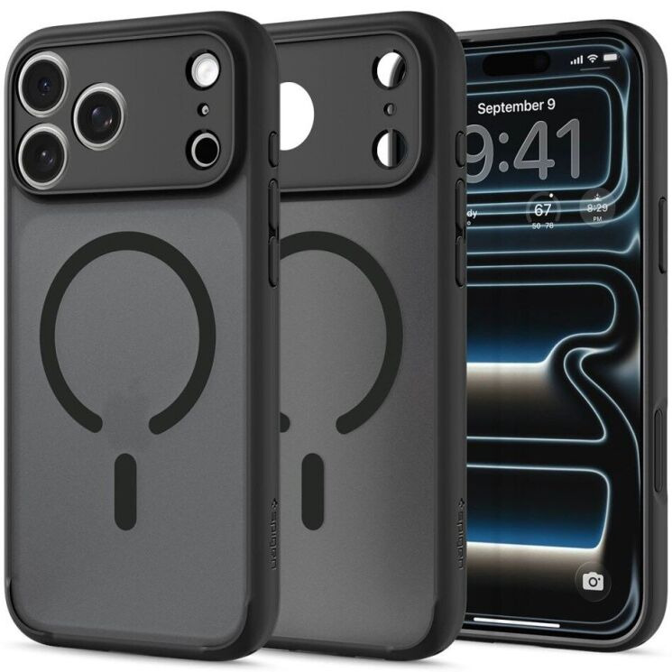Захисний чохол Spigen Ultra Hybrid MagSafe для iPhone 18 Pro Max (ACS12123) - Frost Black (440310MB) Захисний чохол Spigen Ultra Hybrid MagSafe для iPhone 18 Pro Max (ACS12123) - Frost Black: фото 1 з 13