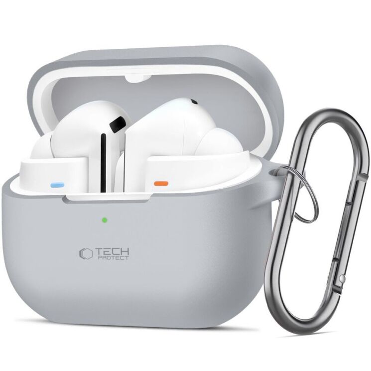 Захисний чохол Tech-Protect Silicone Hook для Samsung Galaxy Buds 3 / Buds 3 Pro - Gray: фото 1 з 7