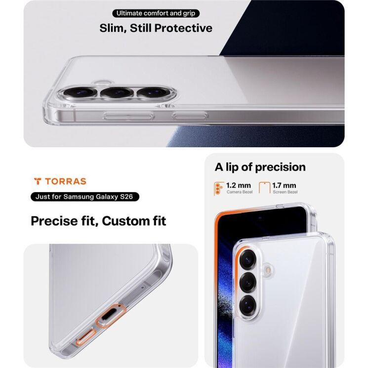 Захисний чохол TORRAS Guardian для Samsung Galaxy S26 - Black: фото 6 з 10