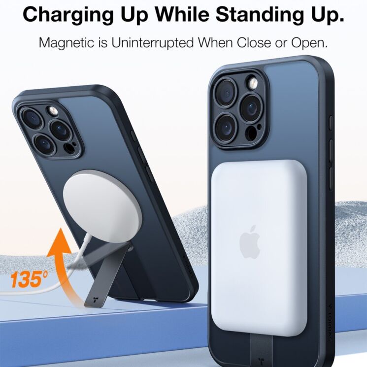 Защитный чехол TORRAS Pstand Spin для Apple iPhone 16 Pro Max - Black: фото 3 из 6
