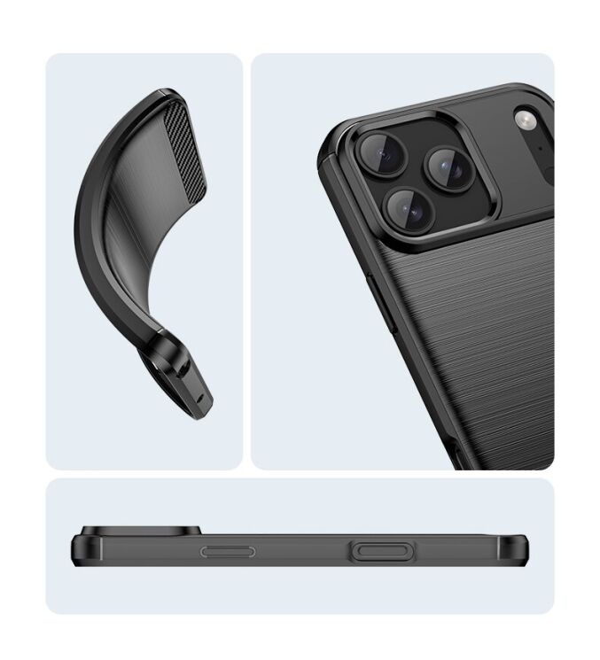 Защитный чехол UniCase Carbon для Apple iPhone 17 Pro Max - Black: фото 11 из 11