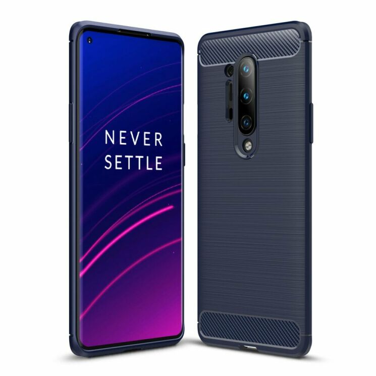 Защитный чехол UniCase Carbon для OnePlus 8 Pro - Dark Blue: фото 1 из 10