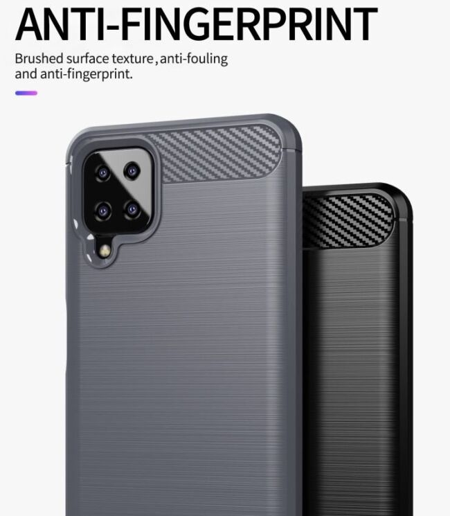 Защитный чехол UniCase Carbon для Samsung Galaxy A12 (A125) / A12 Nacho (A127) - Black: фото 6 из 10